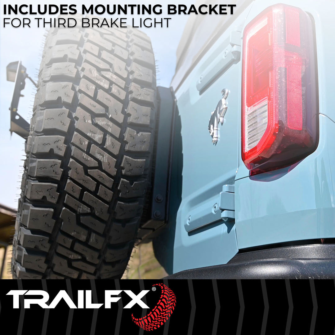 TrailFX BR009T Ford Bronco Spare Tire Carrier Spacer for 35-Inch Tires - Matte Black Steel