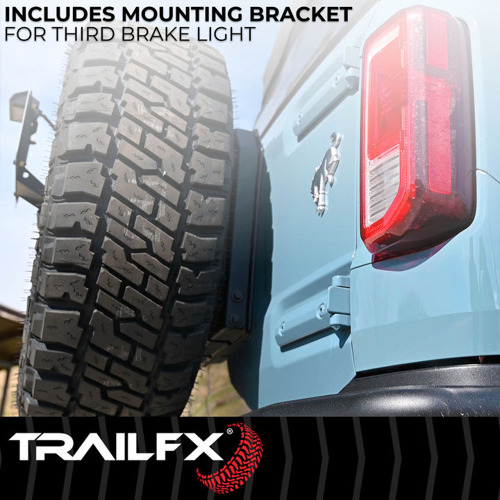 TrailFX BR009T Ford Bronco Spare Tire Carrier Spacer for 35-Inch Tires - Matte Black Steel
