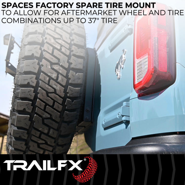 TrailFX BR010T Matte Black Spare Tire Carrier for Ford Bronco