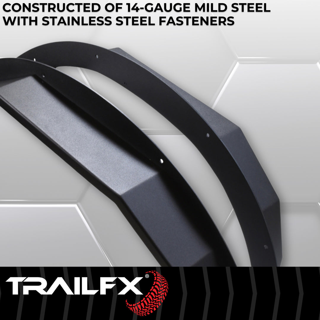 TrailFX Angled Tube Fender Flares for Ford Bronco – Matte Black Steel Set of 2