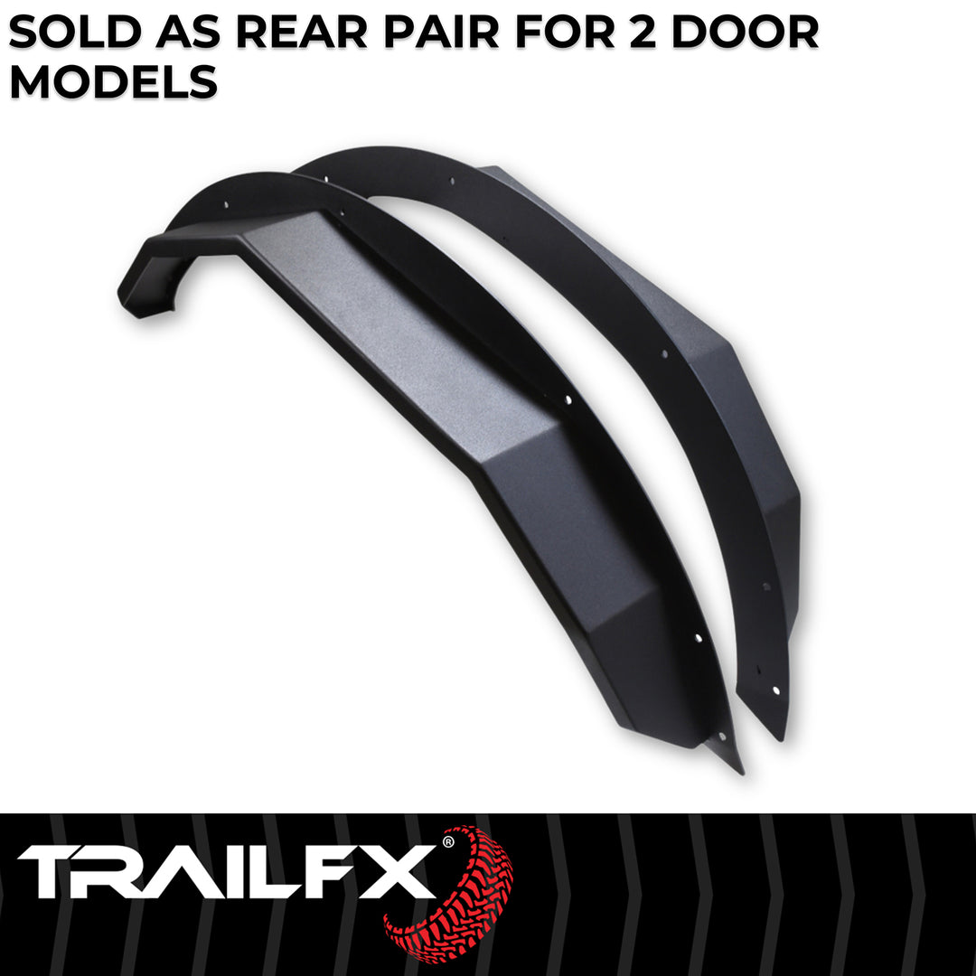 TrailFX Angled Tube Fender Flares for Ford Bronco – Matte Black Steel Set of 2