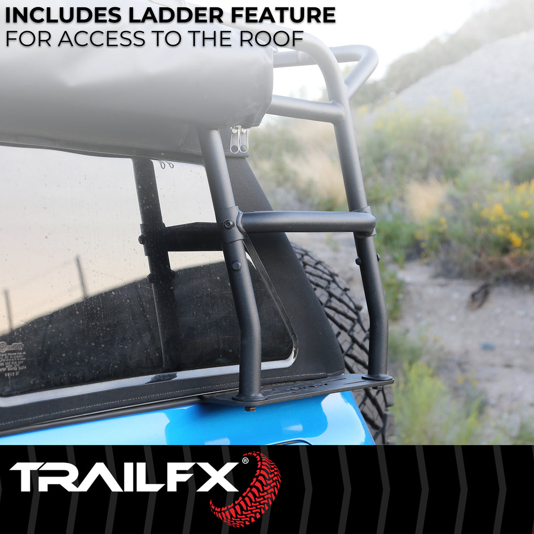 TrailFX BR015T Roof Rack for Ford Bronco – 78-inch Black Steel Cargo Carrier with 300 lb Capacity