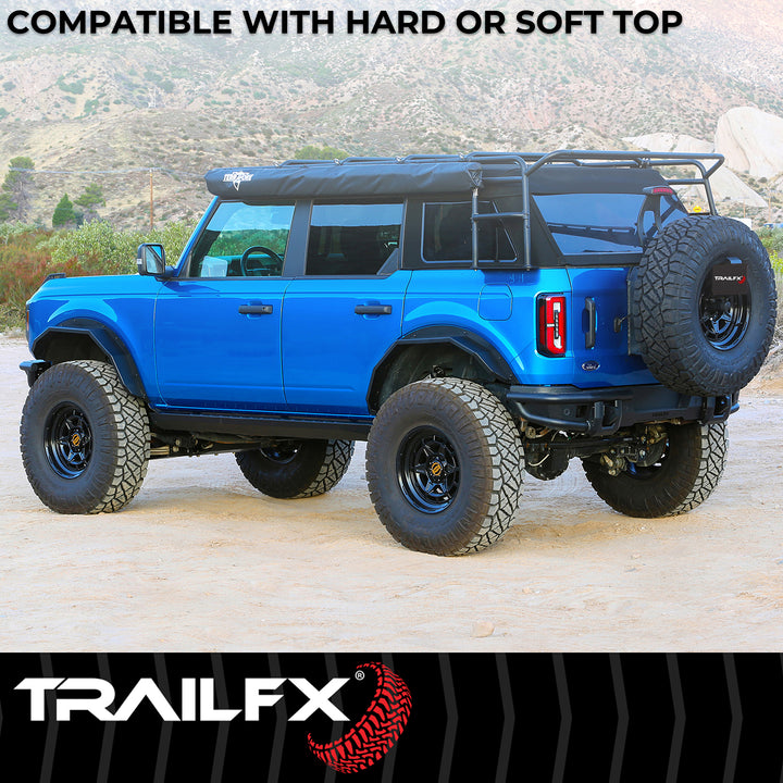 TrailFX BR015T Roof Rack for Ford Bronco – 78-inch Black Steel Cargo Carrier with 300 lb Capacity