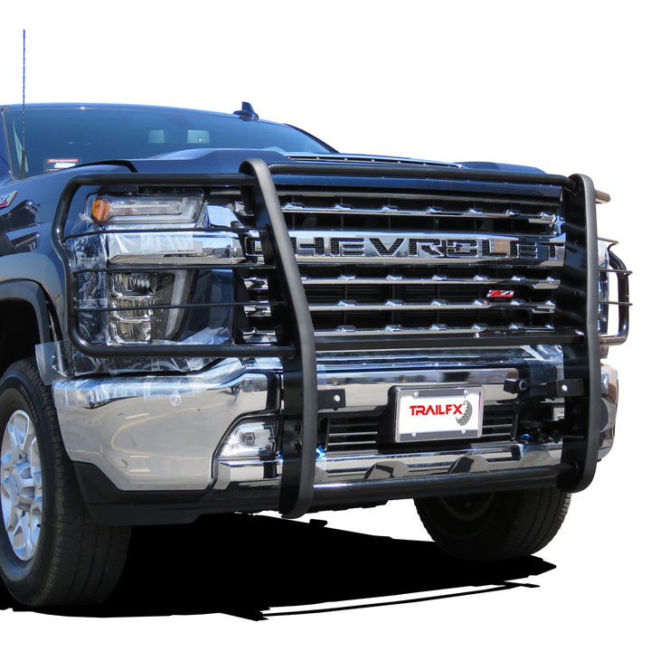 TrailFX Steel Grille Guard with Brush Guard for Chevy Silverado 2500 HD and 3500 HD (Part E0038B)