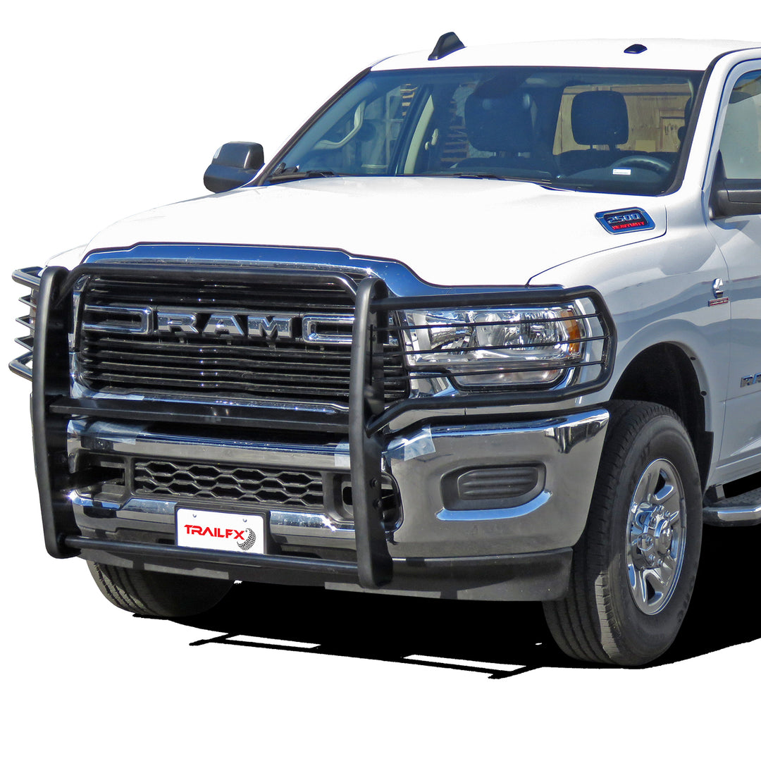 TrailFX Black Gloss Powder Coated Steel Grille Guard for Ram 2500 and 3500 (E0039B)