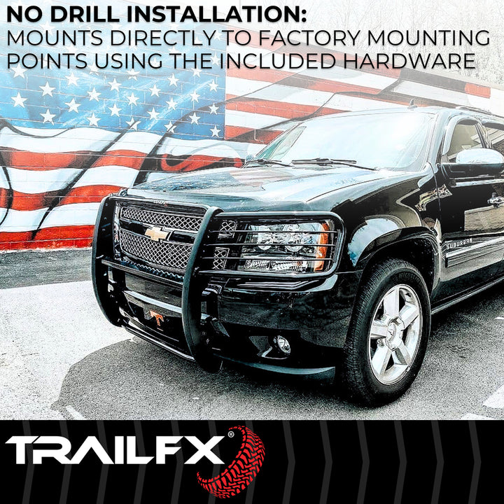 TrailFX Steel Grille Guard for Toyota Tacoma (2024-2025) with Light Mounts and Bolt-On Installation