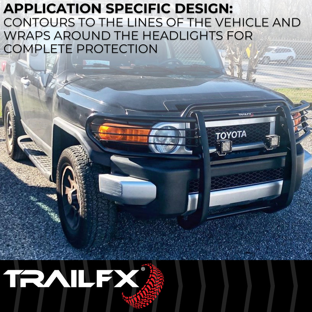 TrailFX E0049T Steel Grille Guard for Toyota Tundra – Black Powder Coated, 40 Inches Wide