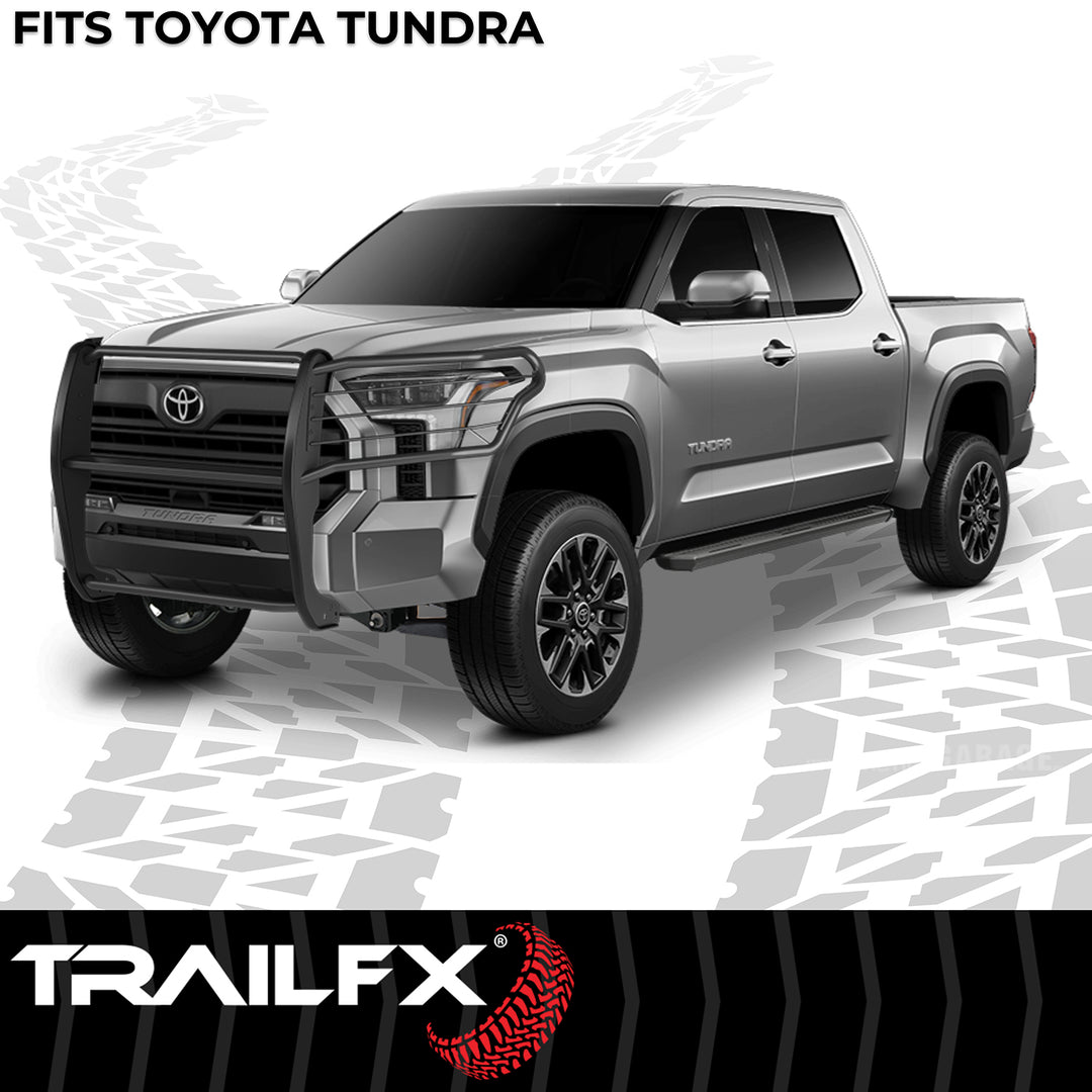 TrailFX E0049T Steel Grille Guard for Toyota Tundra – Black Powder Coated, 40 Inches Wide