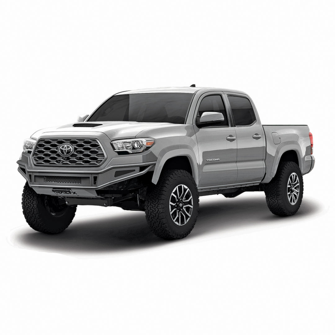 TrailFX FPRB001TI Steel Bumper for Toyota Tacoma (2016-2023) with Light Cutouts and Powder Coated Finish