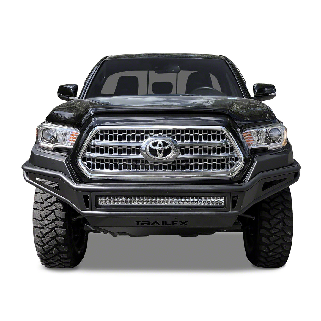 TrailFX FPRB001TI Steel Bumper for Toyota Tacoma (2016-2023) with Light Cutouts and Powder Coated Finish