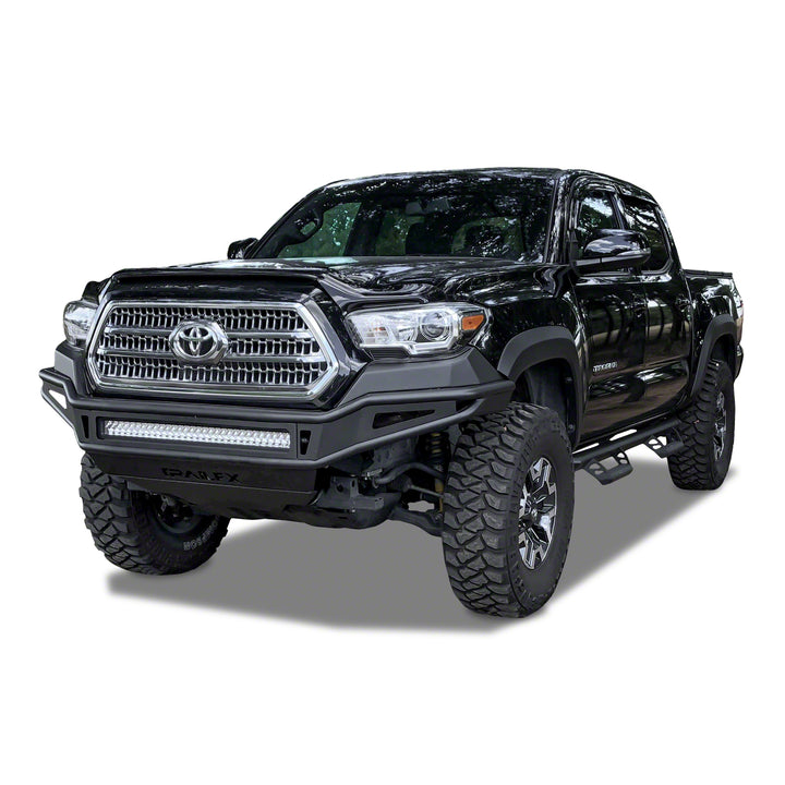 TrailFX FPRB001TI Steel Bumper for Toyota Tacoma (2016-2023) with Light Cutouts and Powder Coated Finish
