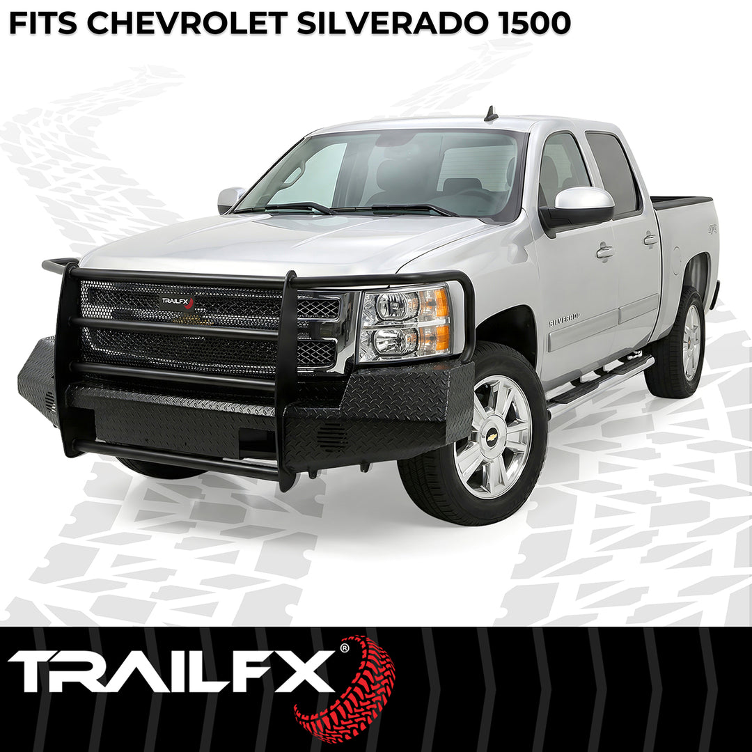 TrailFX FX3007A Heavy Duty Steel Full Replacement Bumper for Chevrolet Silverado 1500 (2007-2013)