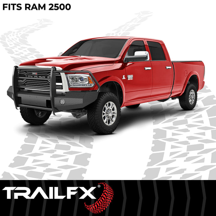 TrailFX FX3008A 1-Piece Full Replacement Bumper for Ram 2500/3500 (2011-2018) with Grille Guard and Light Cutouts