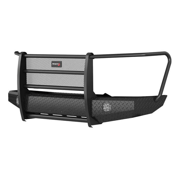 TrailFX FX3030A Full Replacement Bumper for 2019-2024 Ram 2500 and 3500 – Black Steel with Grille Guard and Light Cutouts