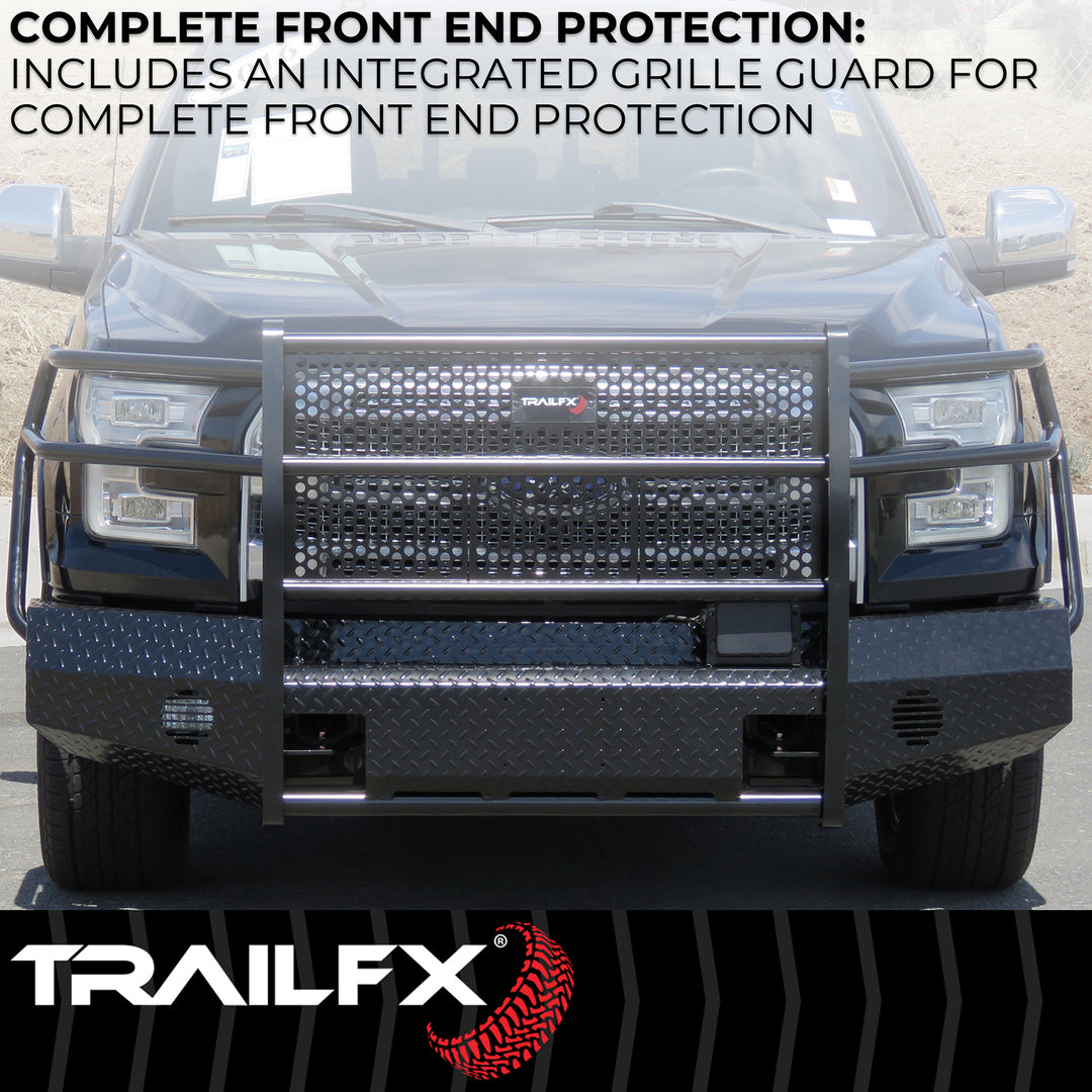 TrailFX FX3034A Full Replacement Bumper for Ram 2500 and 3500 — Heavy Duty Steel, Black Finish