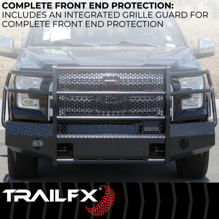 TrailFX FX3034A Full Replacement Bumper for Ram 2500 and 3500 — Heavy Duty Steel, Black Finish