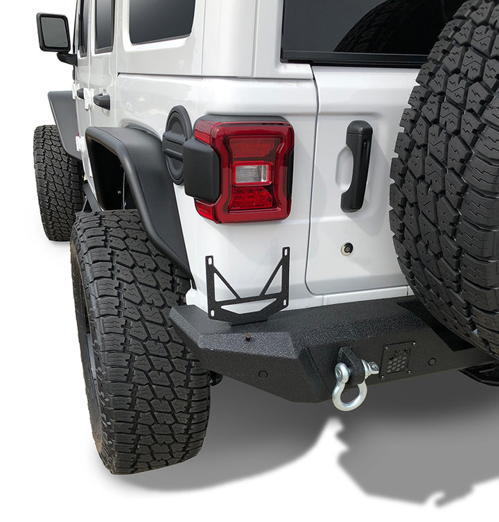 TrailFX JL06T Steel Bumper for Jeep Wrangler – 1-Piece, Textured Black Finish, 2-Inch Receiver Hitch Compatible