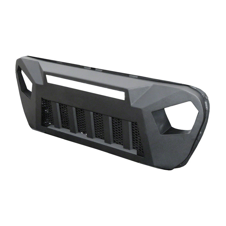 TrailFX Aluminum Satin Titanium Grille for Jeep Wrangler (2018-2023) with Light Cutouts
