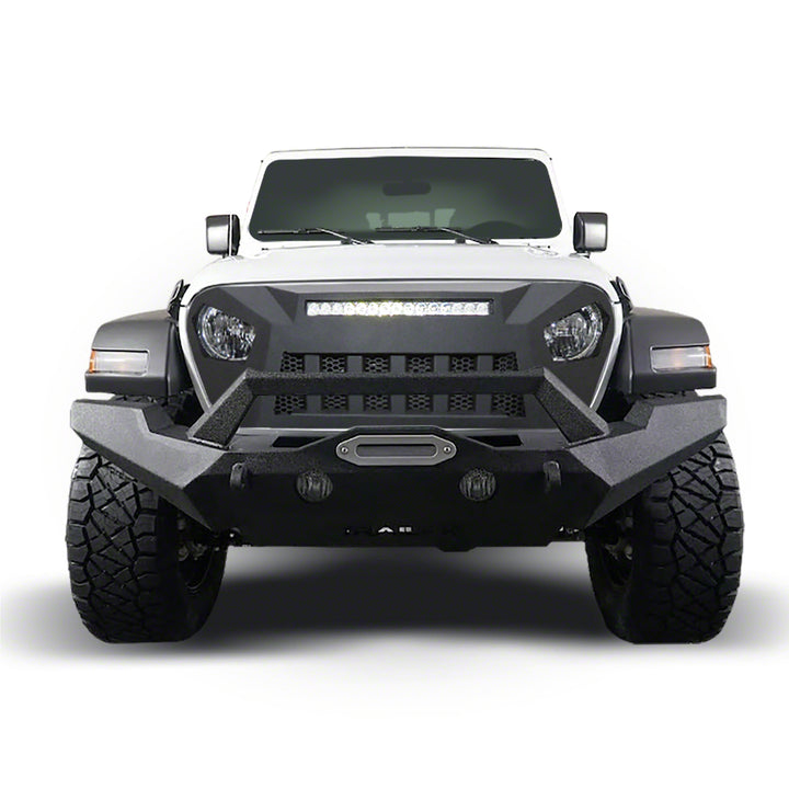 TrailFX Aluminum Satin Titanium Grille for Jeep Wrangler (2018-2023) with Light Cutouts