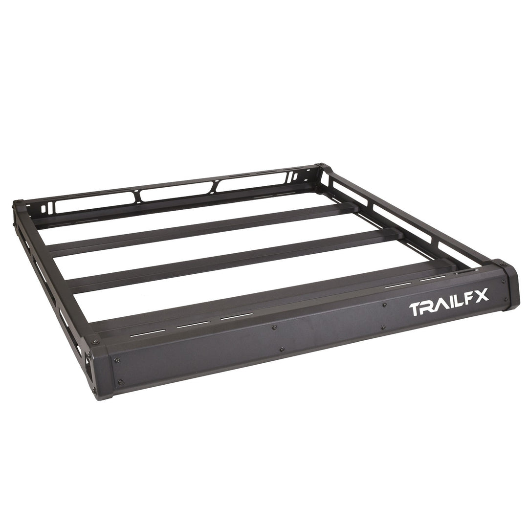TrailFX JRB001T Roof Rack for Jeep Wrangler JL & JT – Heavy Duty Aluminum Gutter Mount Cargo Carrier