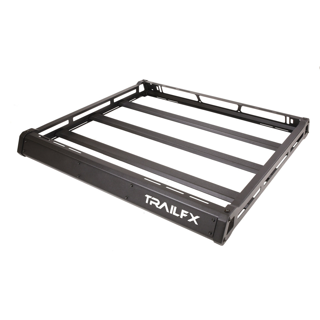 TrailFX JRB001T Roof Rack for Jeep Wrangler JL & JT – Heavy Duty Aluminum Gutter Mount Cargo Carrier
