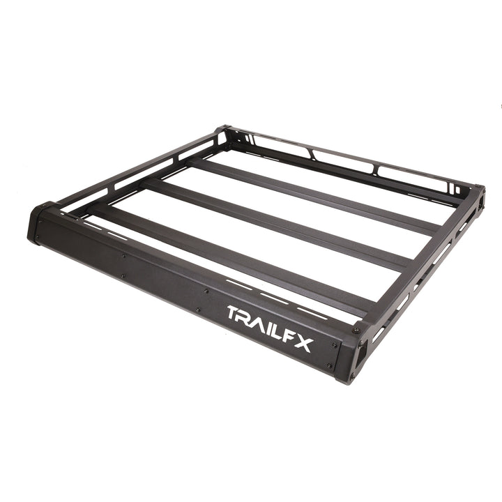 TrailFX JRB001T Roof Rack for Jeep Wrangler JL & JT – Heavy Duty Aluminum Gutter Mount Cargo Carrier