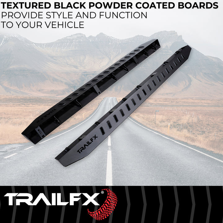 TrailFX ORB009 Black Matte Powder Coated Steel Running Board for Toyota 4Runner (2012-2021)