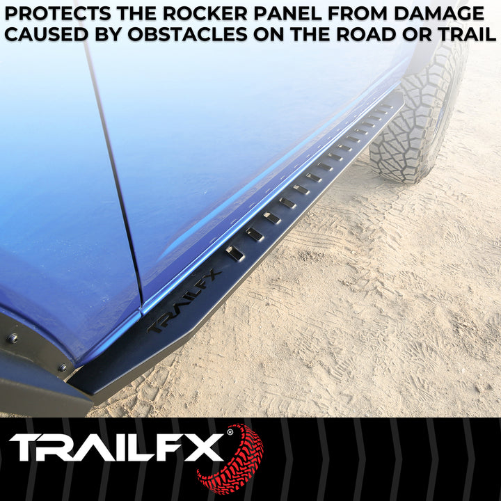 TrailFX ORB013 Overland Running Boards for Ram 1500 - Black Matte Powder Coated Steel Side Steps