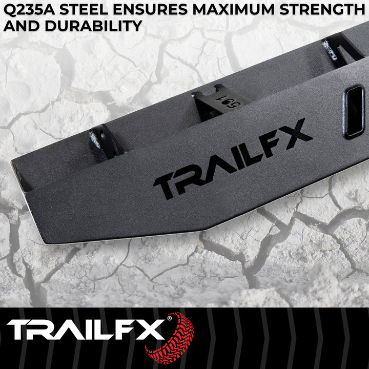 TrailFX ORB015 Overland Running Boards for Toyota Tundra 2022-2025 – Black Matte Powder Coated Steel Side Steps