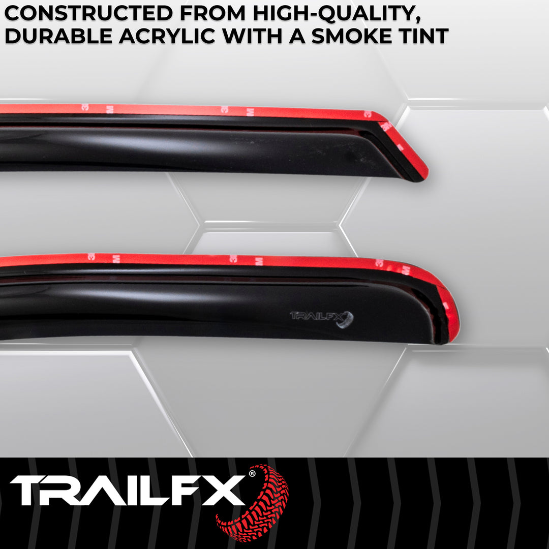 TrailFX Rainguard Smoke Acrylic Window Vents for Ram 1500, 2500, 3500 (2012-2015)