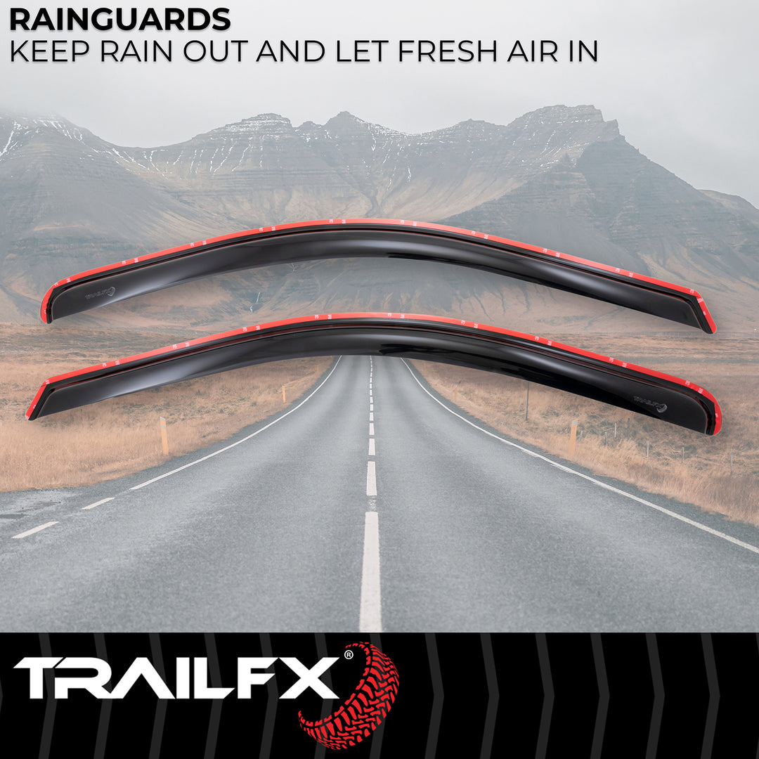 TrailFX DXTX2446IC Rainguard Smoke In-Channel Window Vents for Chevrolet Silverado and GMC Sierra