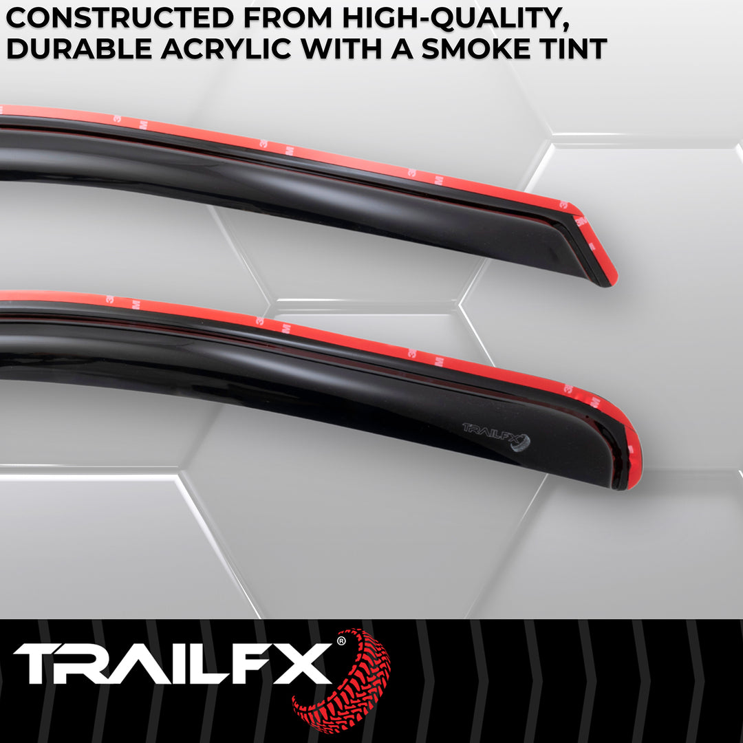 TrailFX DXTX2446IC Rainguard Smoke In-Channel Window Vents for Chevrolet Silverado and GMC Sierra