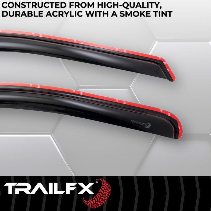 TrailFX DXTX2446IC Rainguard Smoke In-Channel Window Vents for Chevrolet Silverado and GMC Sierra