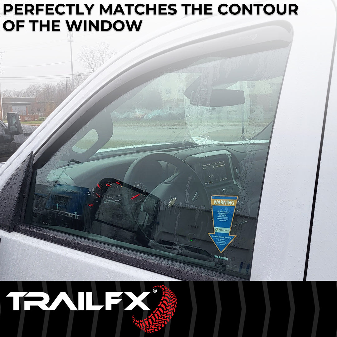 TrailFX DXTX2446IC Rainguard Smoke In-Channel Window Vents for Chevrolet Silverado and GMC Sierra