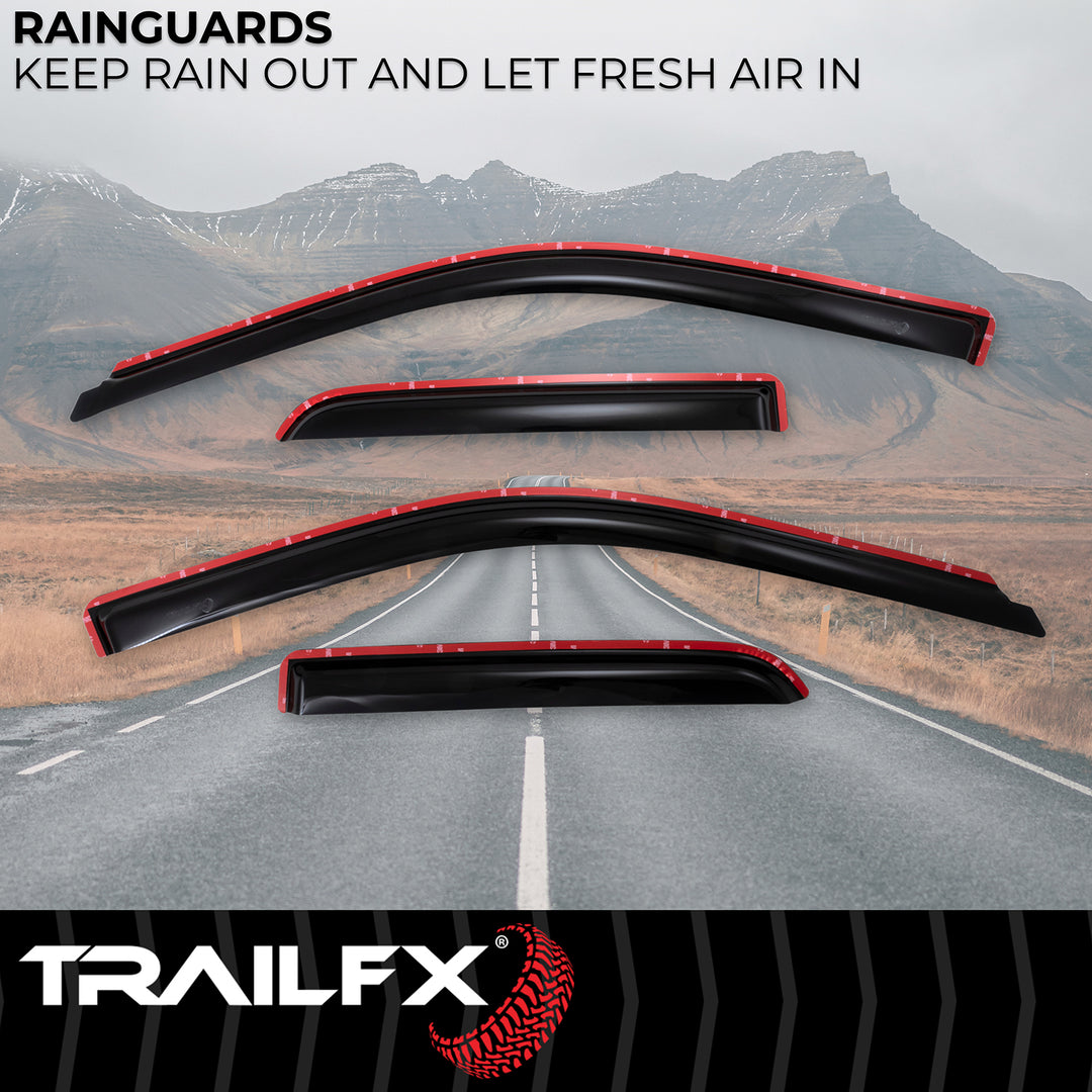 TrailFX 4101IC Rainguard Smoke Acrylic Window Vents for Ram 1500 Models