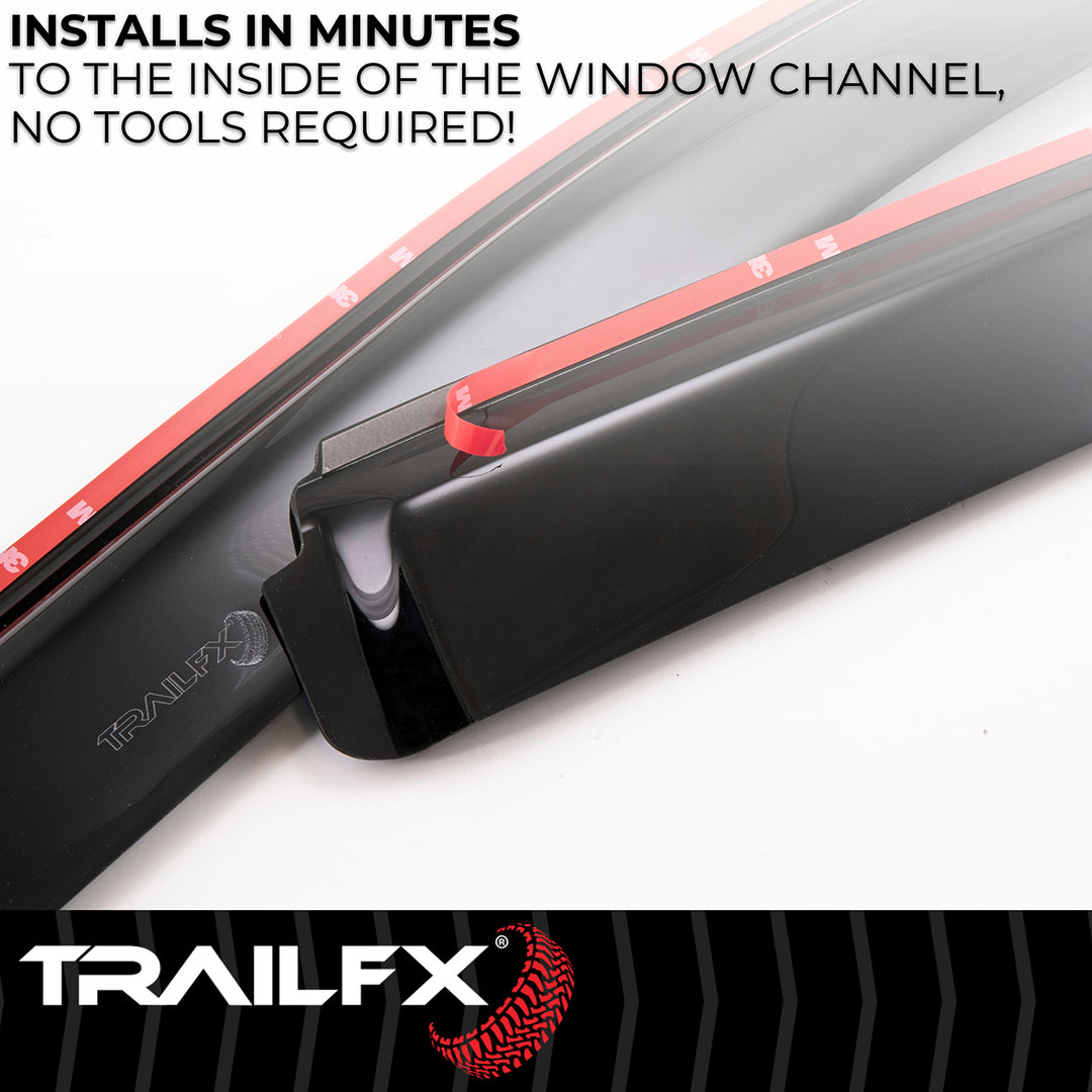 TrailFX 4101IC Rainguard Smoke Acrylic Window Vents for Ram 1500 Models