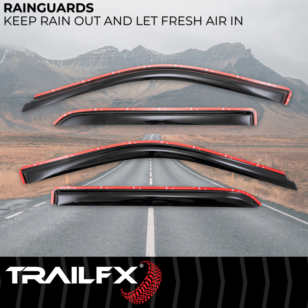 TrailFX DXTX4109IC Rainguard Low Profile Smoke Acrylic Window Vents for Ram Trucks