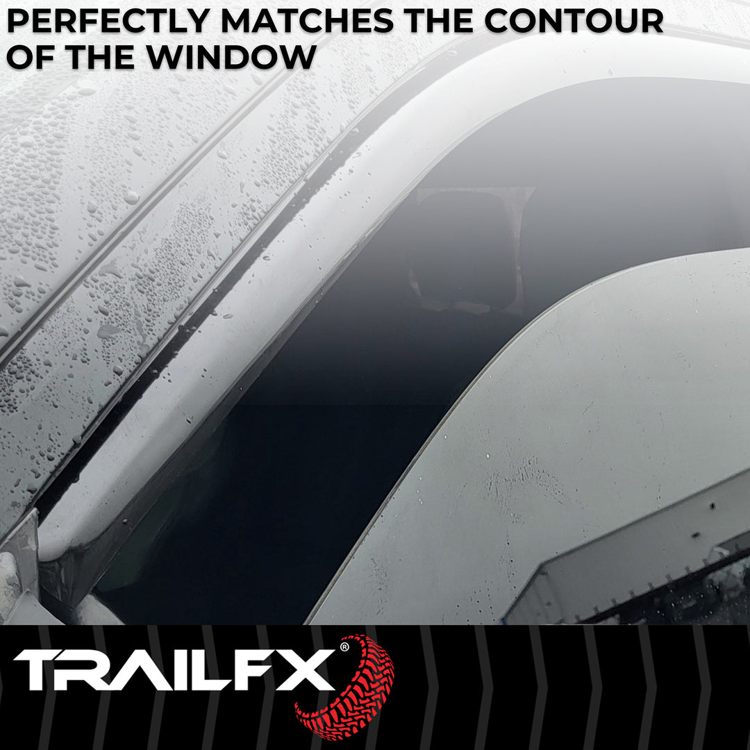TrailFX DXTX4109IC Rainguard Low Profile Smoke Acrylic Window Vents for Ram Trucks