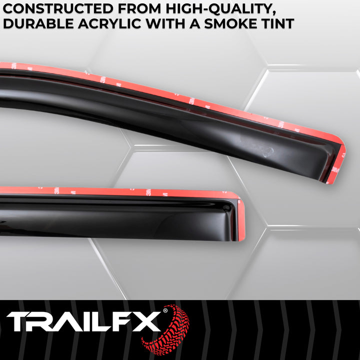 TrailFX DXTX4109IC Rainguard Low Profile Smoke Acrylic Window Vents for Ram Trucks