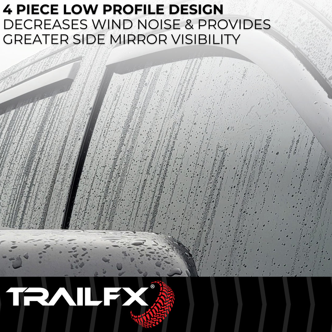 TrailFX DXTX4109IC Rainguard Low Profile Smoke Acrylic Window Vents for Ram Trucks