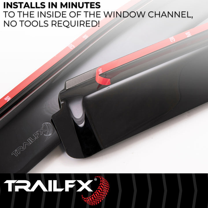 TrailFX DXTX4109IC Rainguard Low Profile Smoke Acrylic Window Vents for Ram Trucks