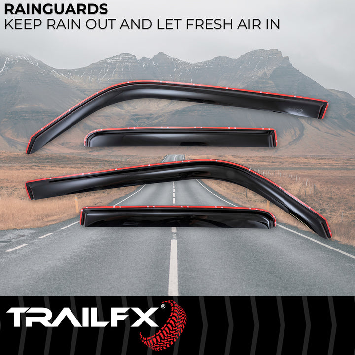 TrailFX DXTX 4242IC Rainguard Smoke Window Vents for Toyota 4Runner