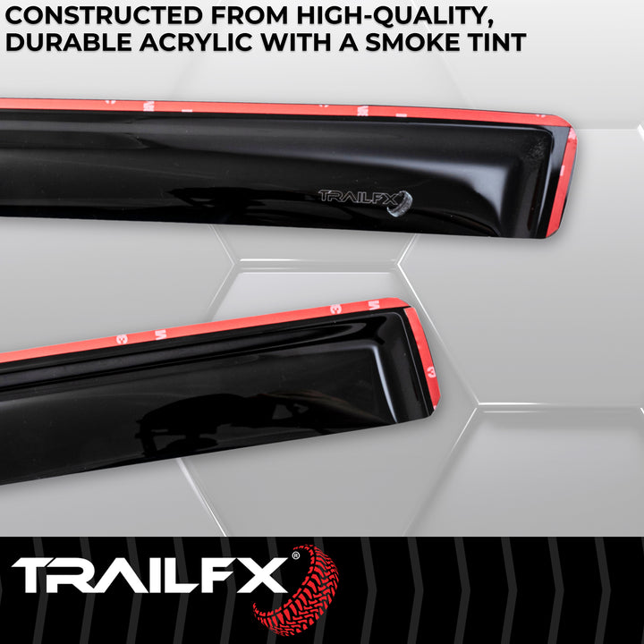 TrailFX DXTX 4242IC Rainguard Smoke Window Vents for Toyota 4Runner
