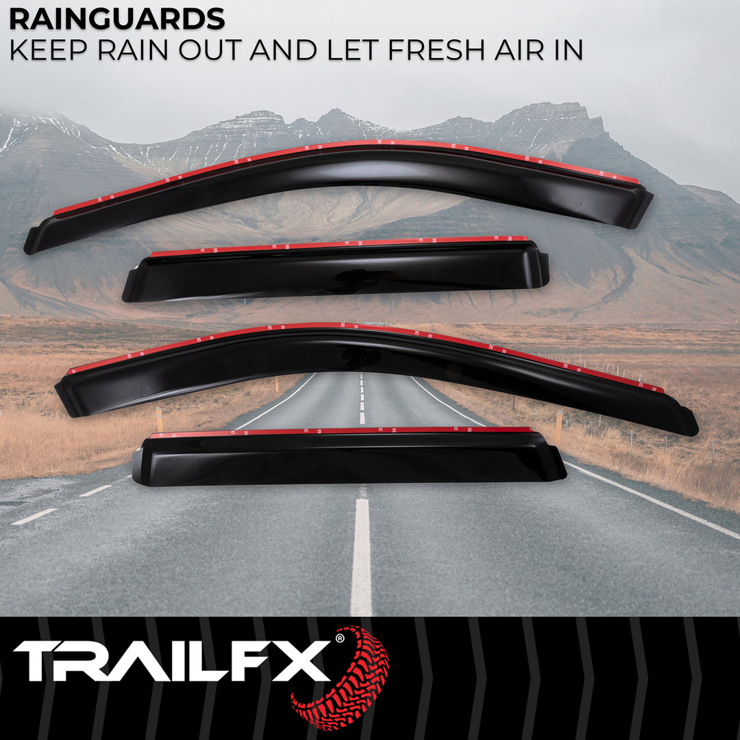 TrailFX DXTX4252IC Rainguard In-Channel Smoke Window Vents for Jeep Grand Cherokee