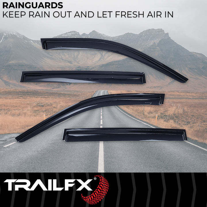 TrailFX Rainguard Window Vents for Jeep Grand Cherokee (Set of 4) – Smoke Acrylic