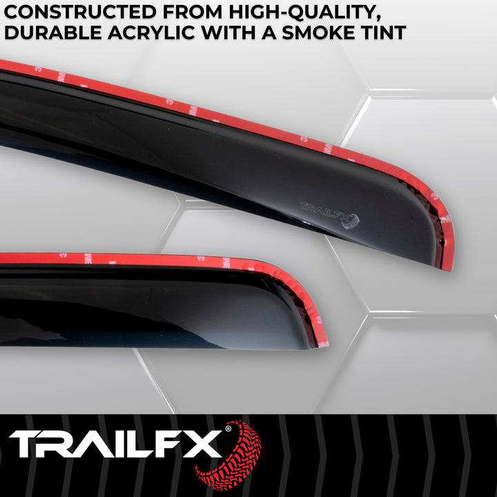 TrailFX Rainguard Smoke Low Profile Window Vents for Specific Vehicles – Set of 4