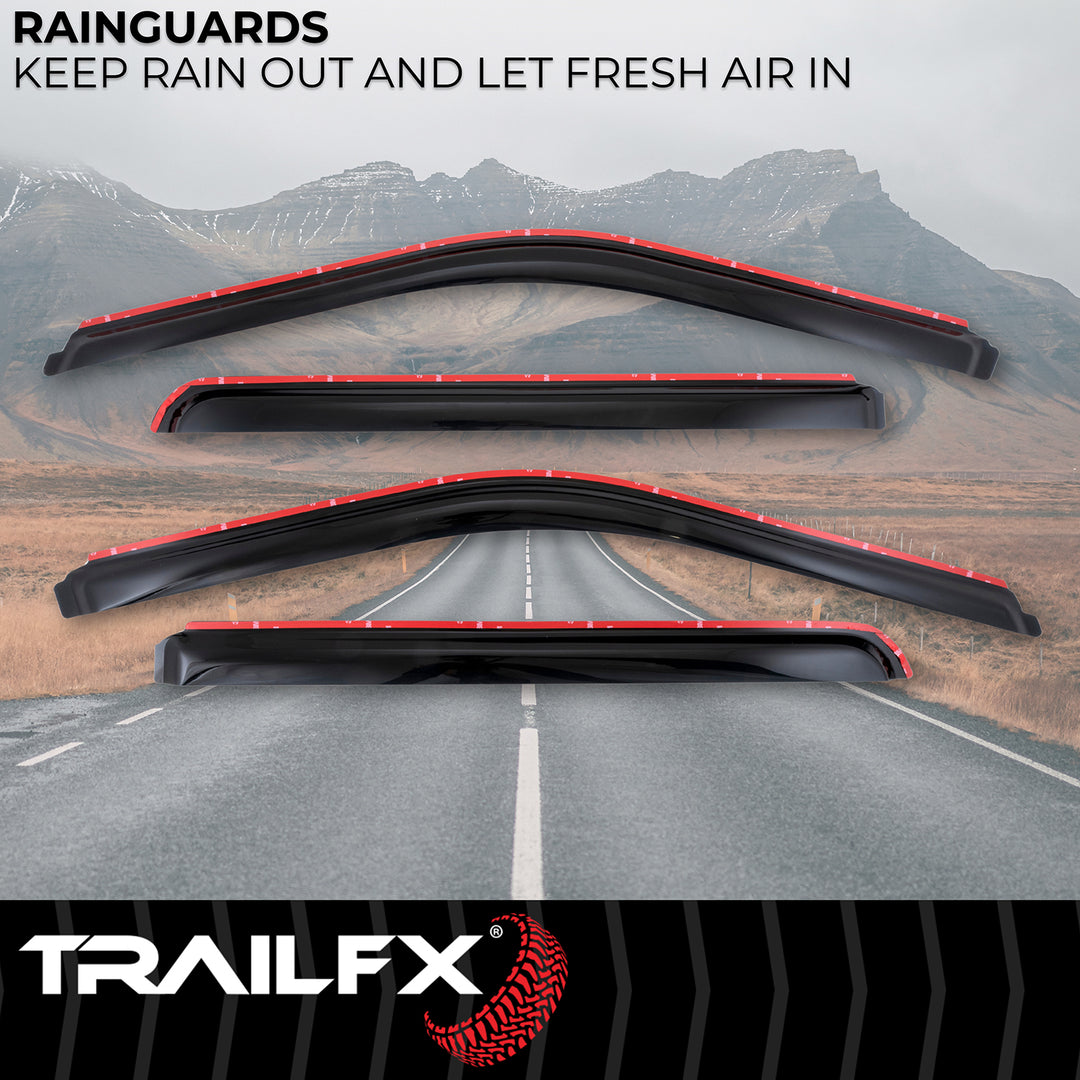 TrailFX Rainguard Smoke Acrylic Low Profile Window Vents for Ford F-Series Super Duty (Set of 4)