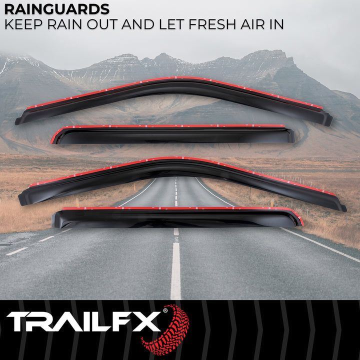 TrailFX Rainguard Smoke Acrylic Low Profile Window Vents for Ford F-Series Super Duty (Set of 4)