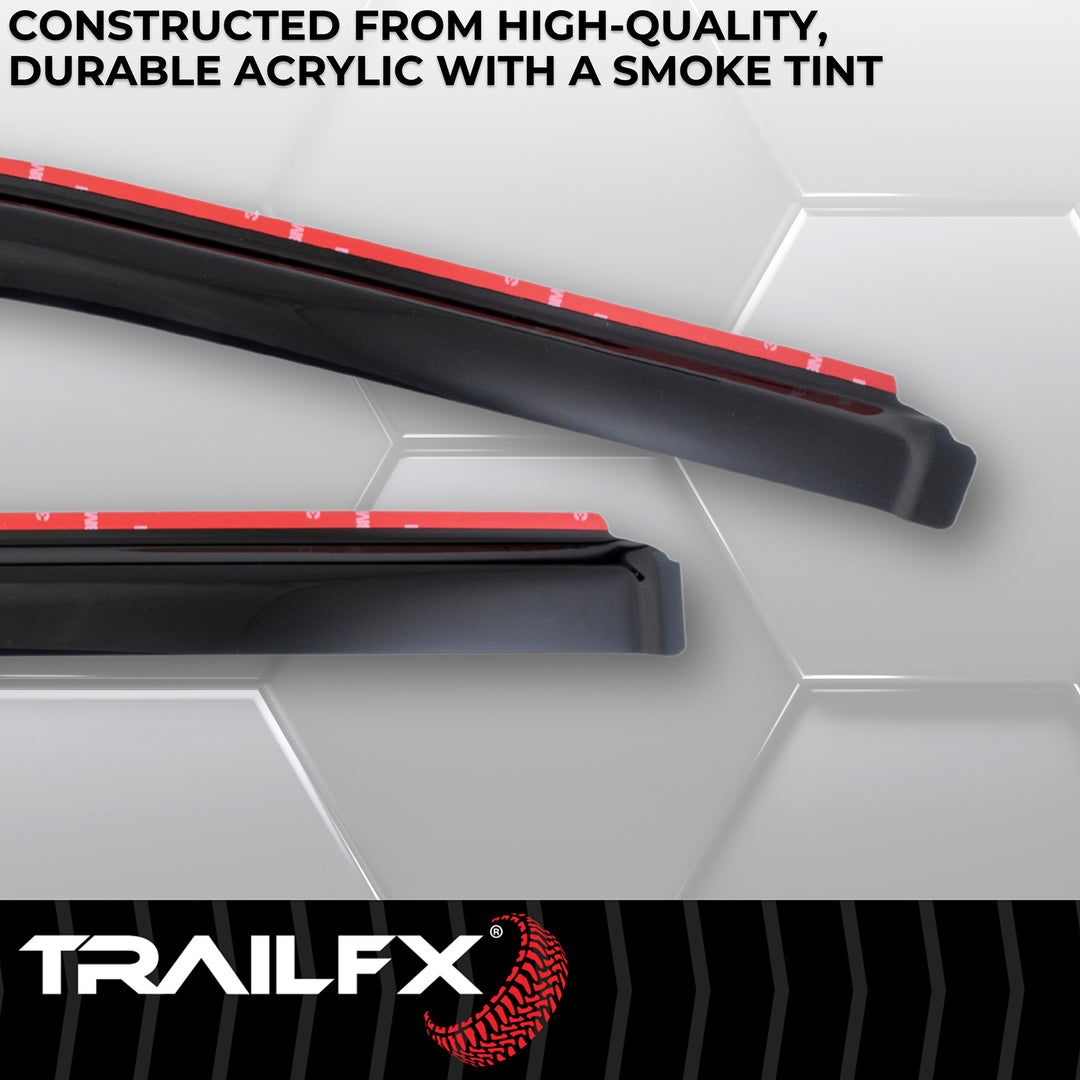 TrailFX Rainguard Smoke Acrylic Low Profile Window Vents for Ford F-Series Super Duty (Set of 4)
