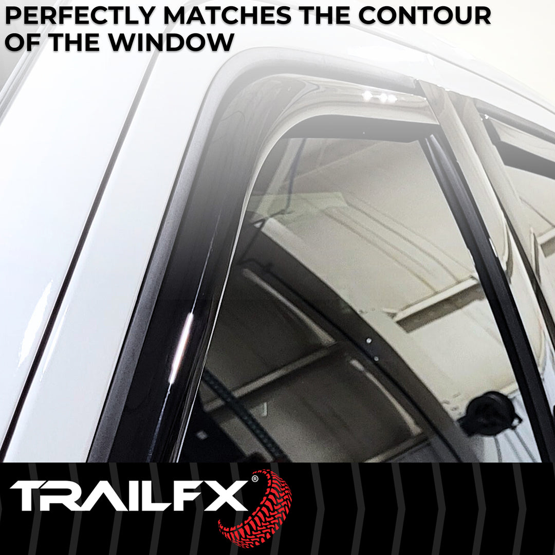 TrailFX Rainguard Smoke Acrylic Low Profile Window Vents for Ford F-Series Super Duty (Set of 4)